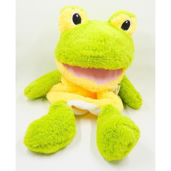 Spark Create Imagine Green Frog Croaking Ribbit Sound Plush Hand Puppet - Picture 1 of 9